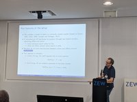 Nicolas Schutz at CLEEN2023 Speaker Nicolas Schutz presents his lecture to the audience at the ZEW lectern